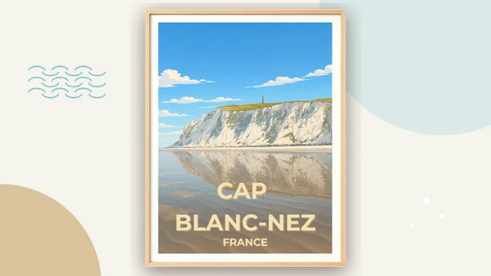 Affiche Cap Blanc-Nez la plage