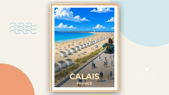 Affiche Calais plage