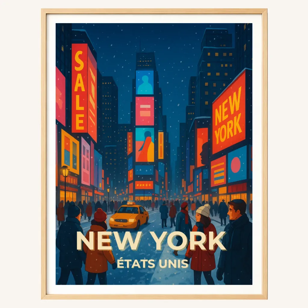 Affiche New York – Times Square, États-Unis (A4)
