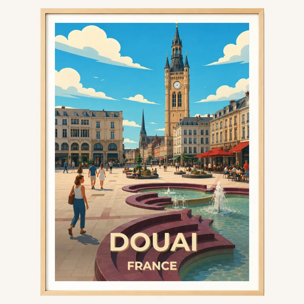 Affiche Douai – Beffroi et Place d’Armes (A4)