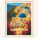 Affiche Santorin – Oia & Cyclades, Grèce