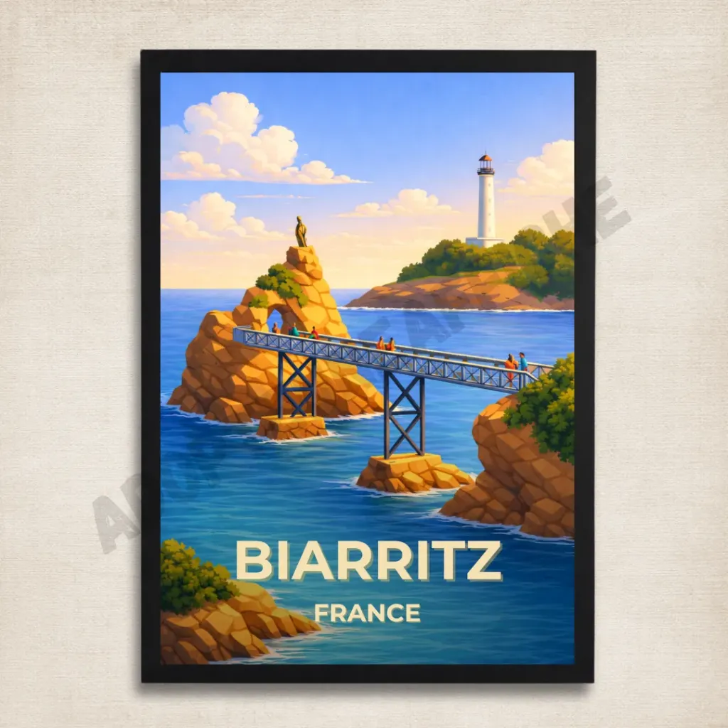 Affiche Biarritz – Rocher de la Vierge & Côte Basque