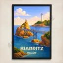 Affiche Biarritz – Rocher de la Vierge & Côte Basque