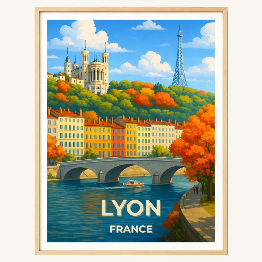 Affiche Lyon – Fourvière & Saône (A4)