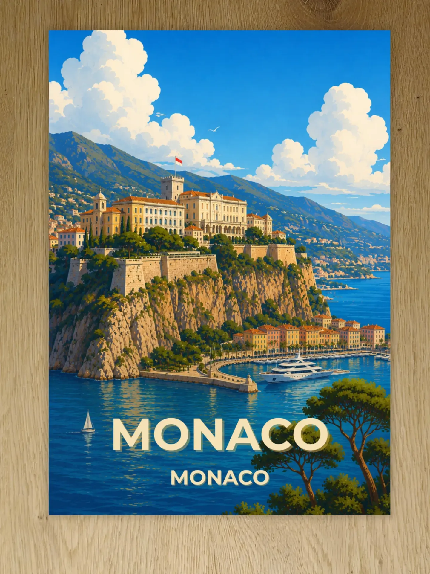 Affiche Monaco – Le Rocher & Palais Princier