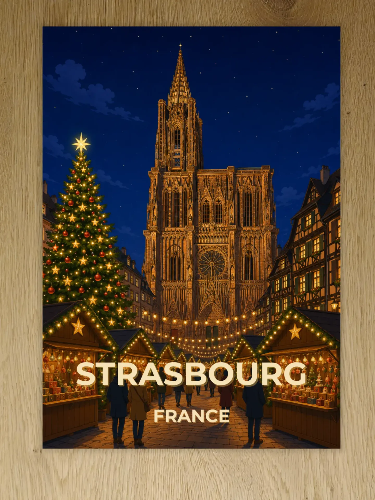 Affiche Strasbourg – Marché de Noël & Cathédrale
