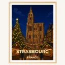 Affiche Strasbourg – Marché de Noël & Cathédrale