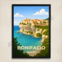 Affiche Bonifacio – Citadelle & Falaises de Corse