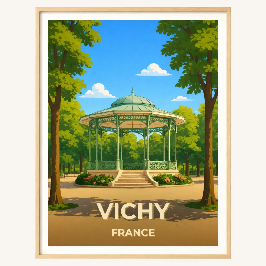 Affiche Vichy – Ville Thermale & Belle Époque (A4)
