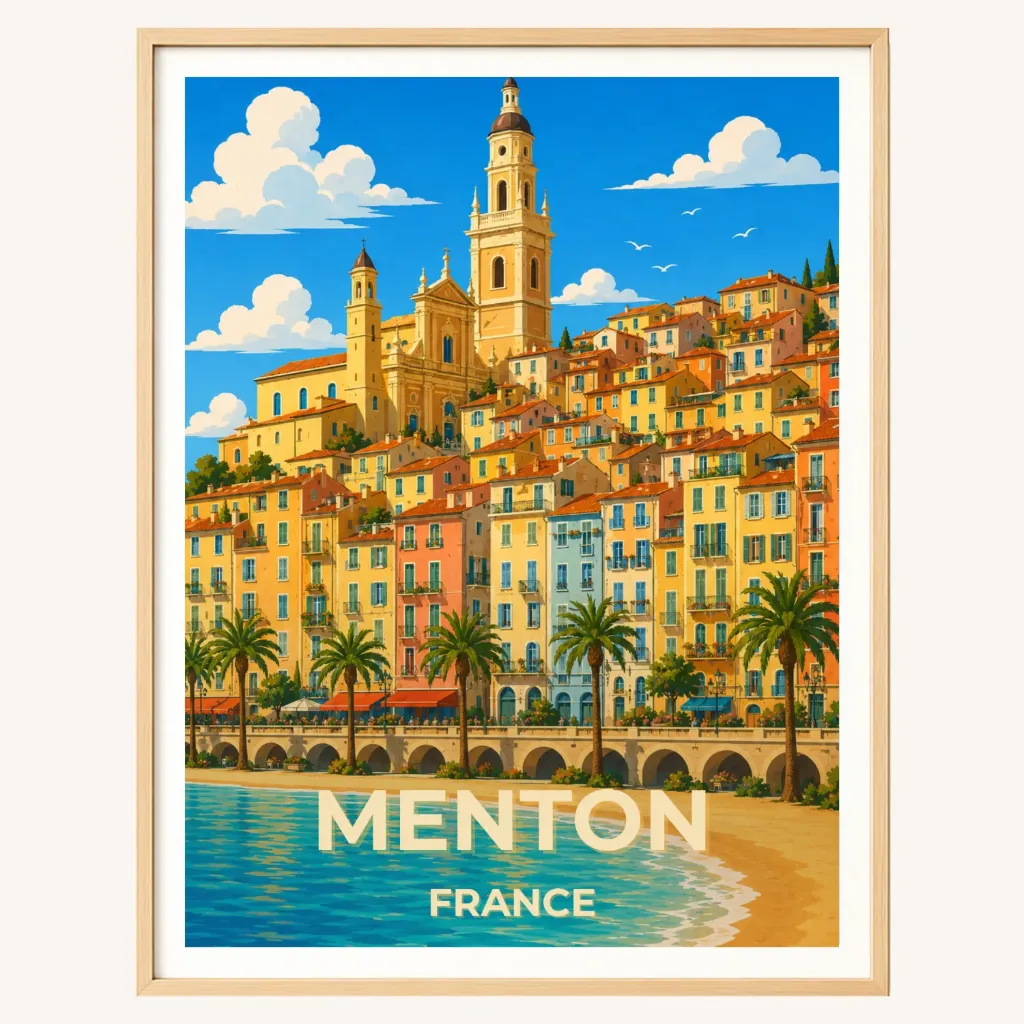 Affiche Menton - France (A4)