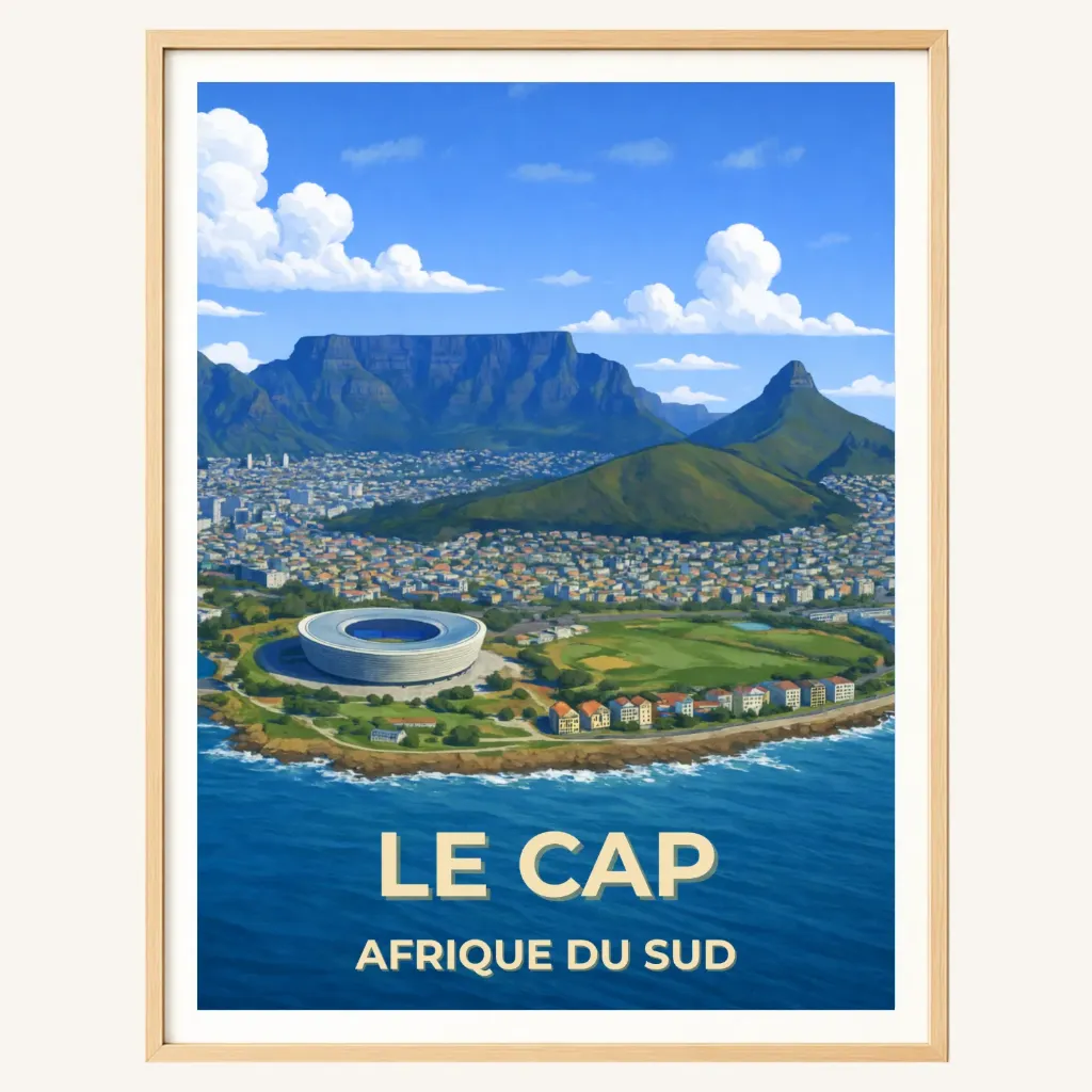 Affiche Le Cap – Cape Town, Afrique du Sud (A4)