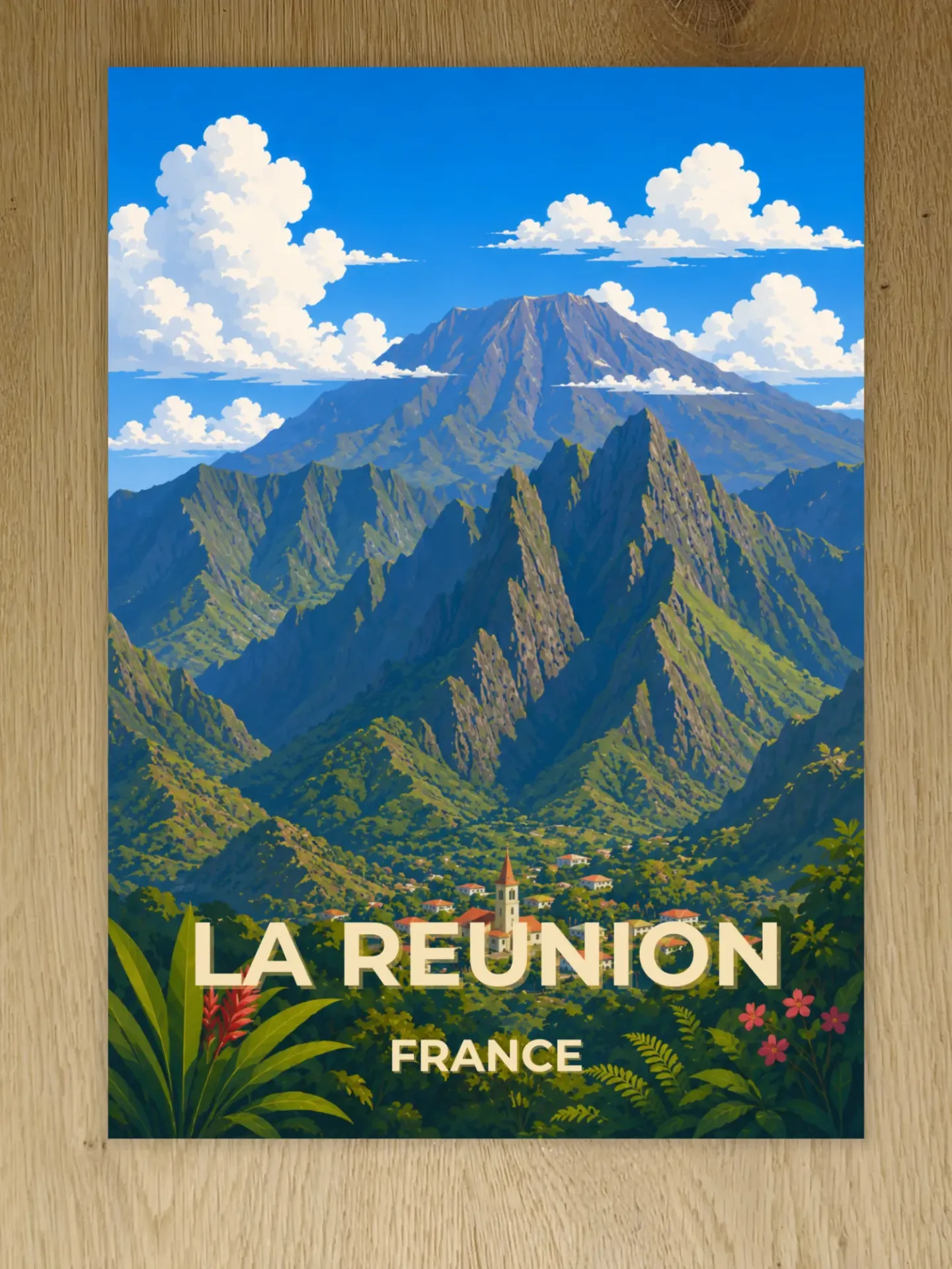 Affiche La Réunion – Volcans & paysages tropicaux