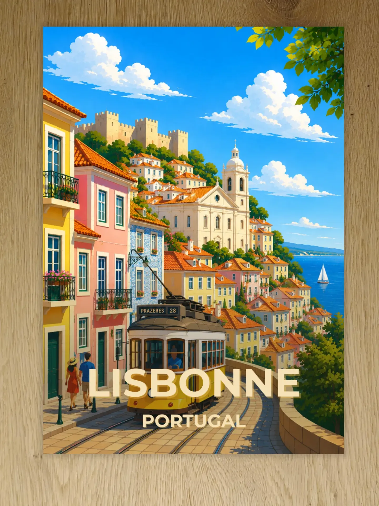Affiche Lisbonne – Tramway & Alfama, Portugal
