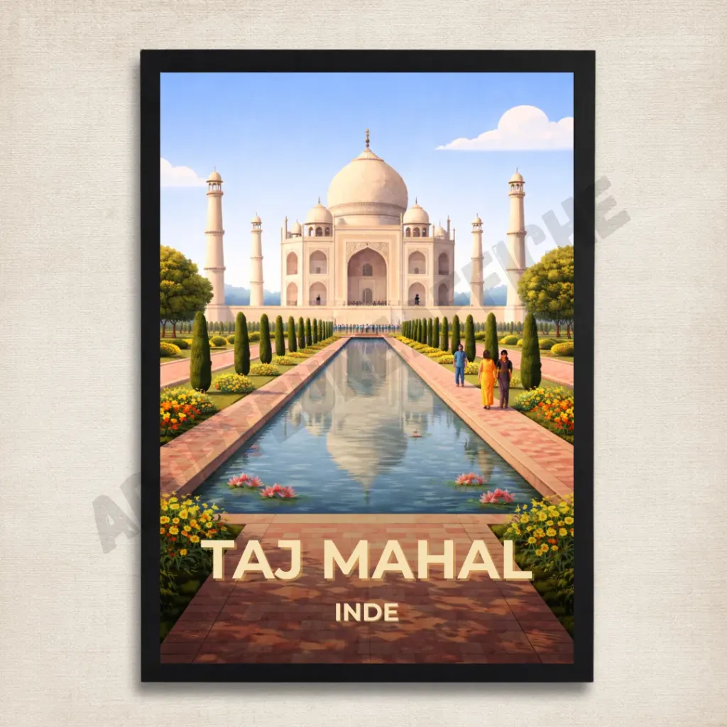Affiche Taj Mahal – Agra, Inde (A4)