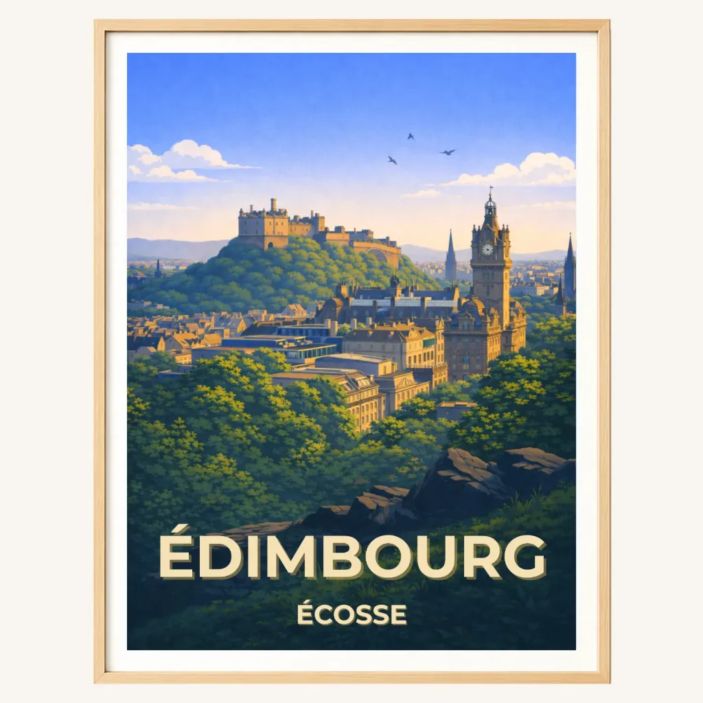 Affiche Édimbourg – Château & Écosse (A4)