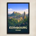 Affiche Édimbourg – Château & Écosse