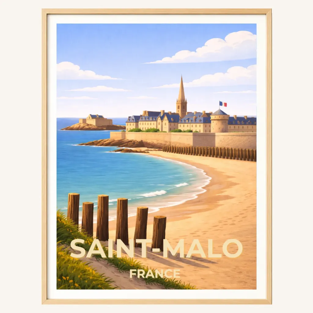Affiche Saint-Malo – Cité Corsaire & Remparts (A4)