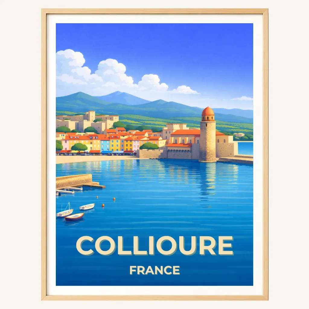 Affiche Collioure – Côte Vermeille (A4)