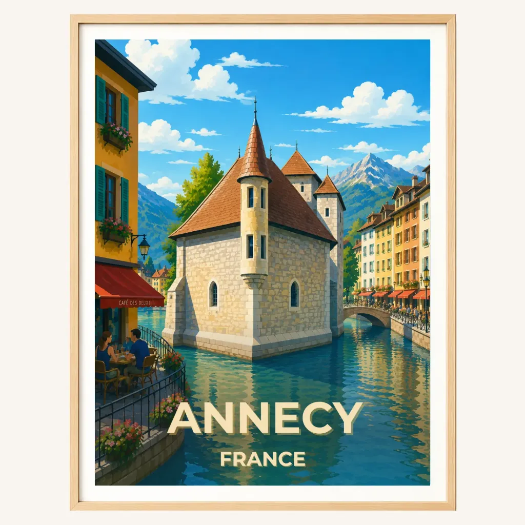 Affiche Annecy – Palais de l’Île & Vieille Ville (A4)