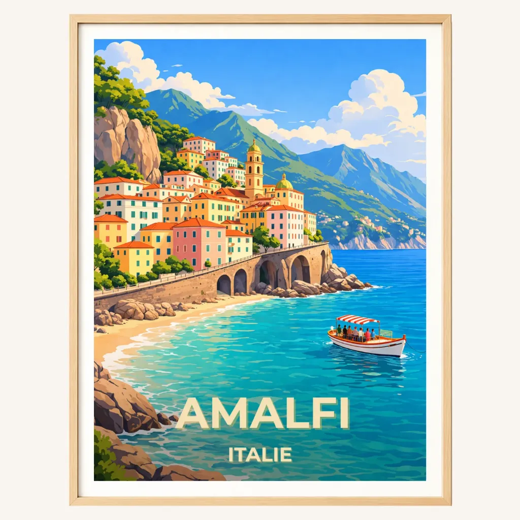 Affiche Amalfi – Côte amalfitaine, Italie (A4)