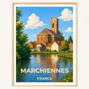 Affiche Marchiennes – Église Sainte-Rictrude