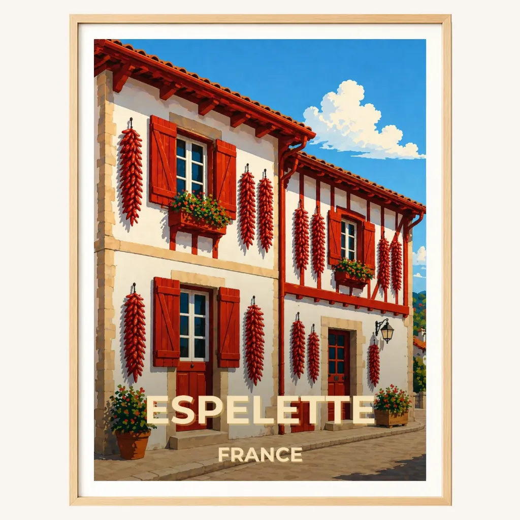 Affiche Espelette – Pays Basque & Piment (A4)
