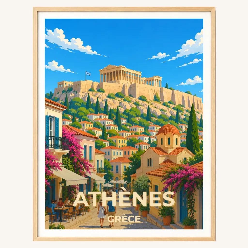 Affiche Athènes – Acropole & Parthénon, Grèce (A4)