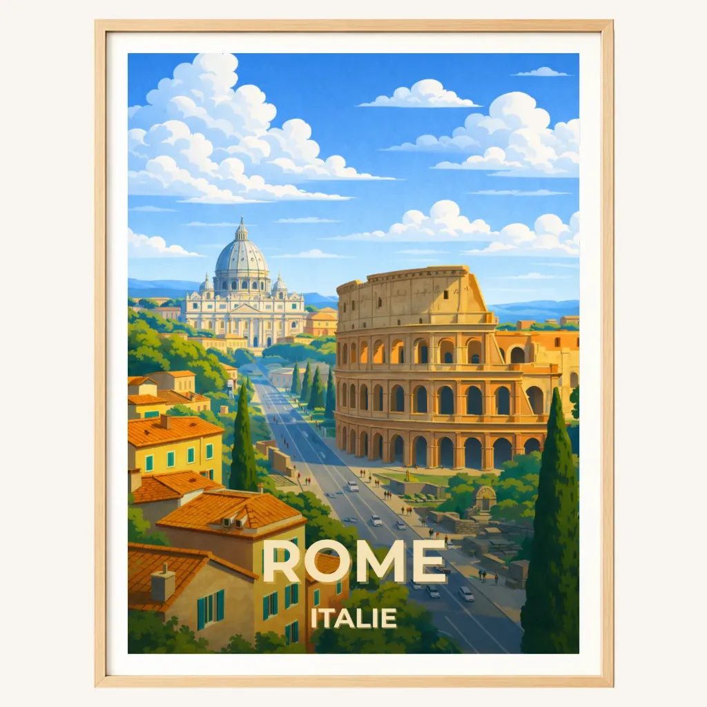 Affiche Rome – Colisée & Italie (A4)