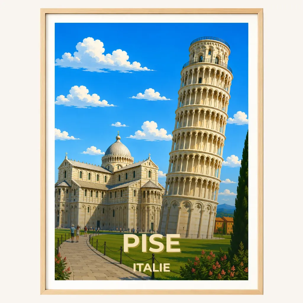 Affiche Pise – Tour de Pise, Italie (A4)