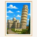Affiche Pise – Tour de Pise, Italie