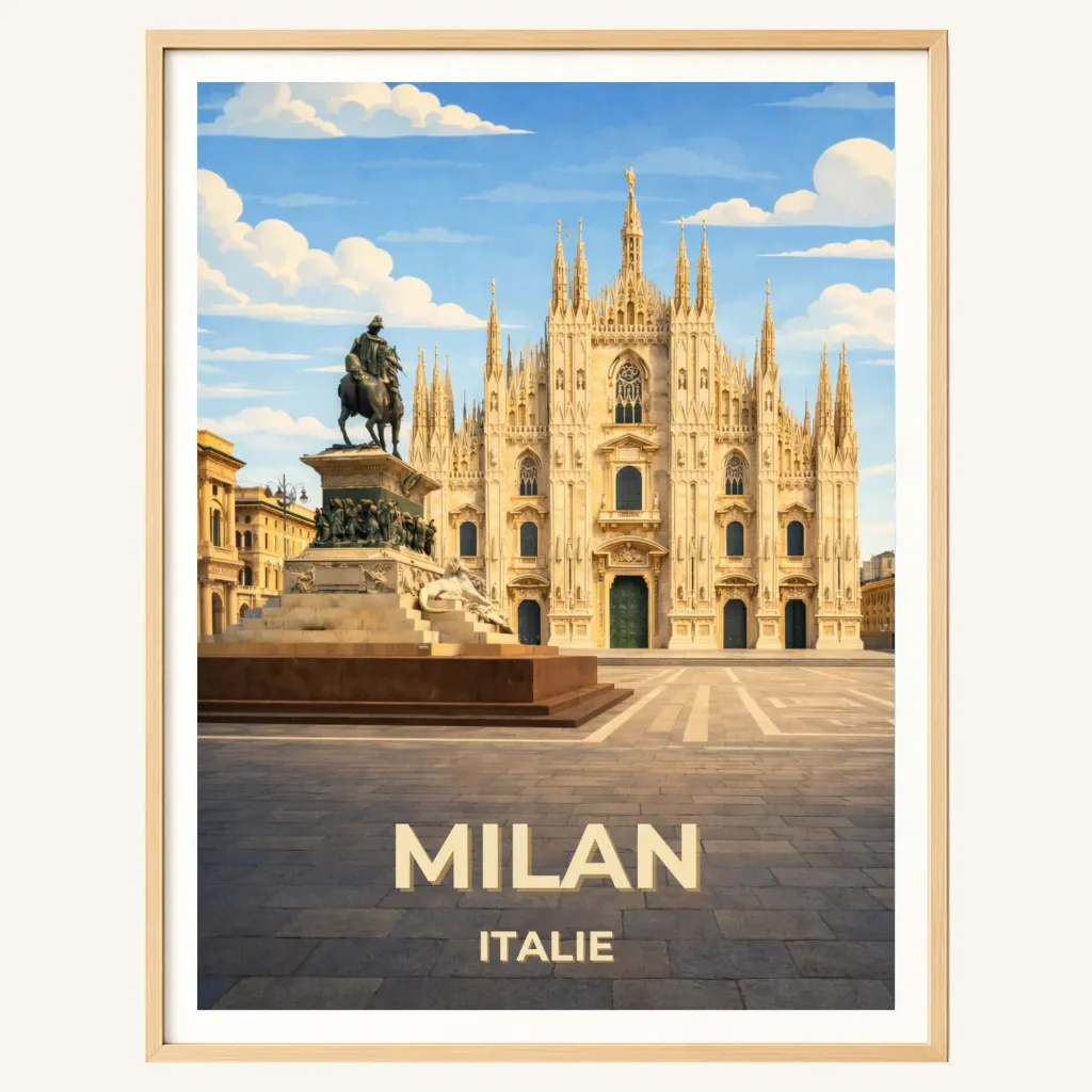 Affiche Milan – Duomo de Milan, Italie (A4)