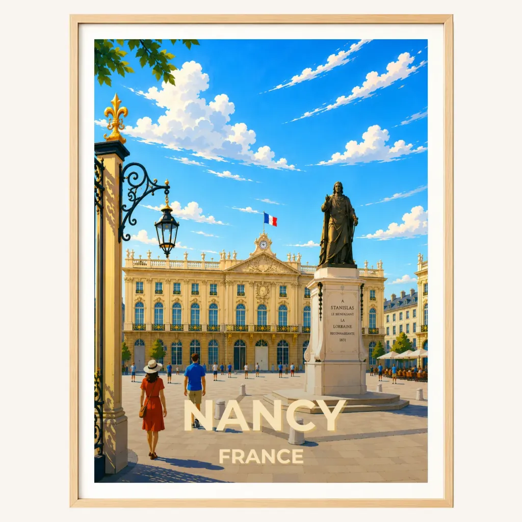Affiche Nancy – Place Stanislas & Lorraine (A4)