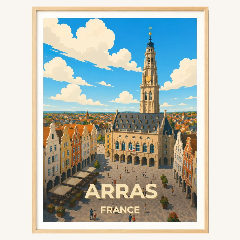 Affiche Arras – Place des Héros & Beffroi (A4)