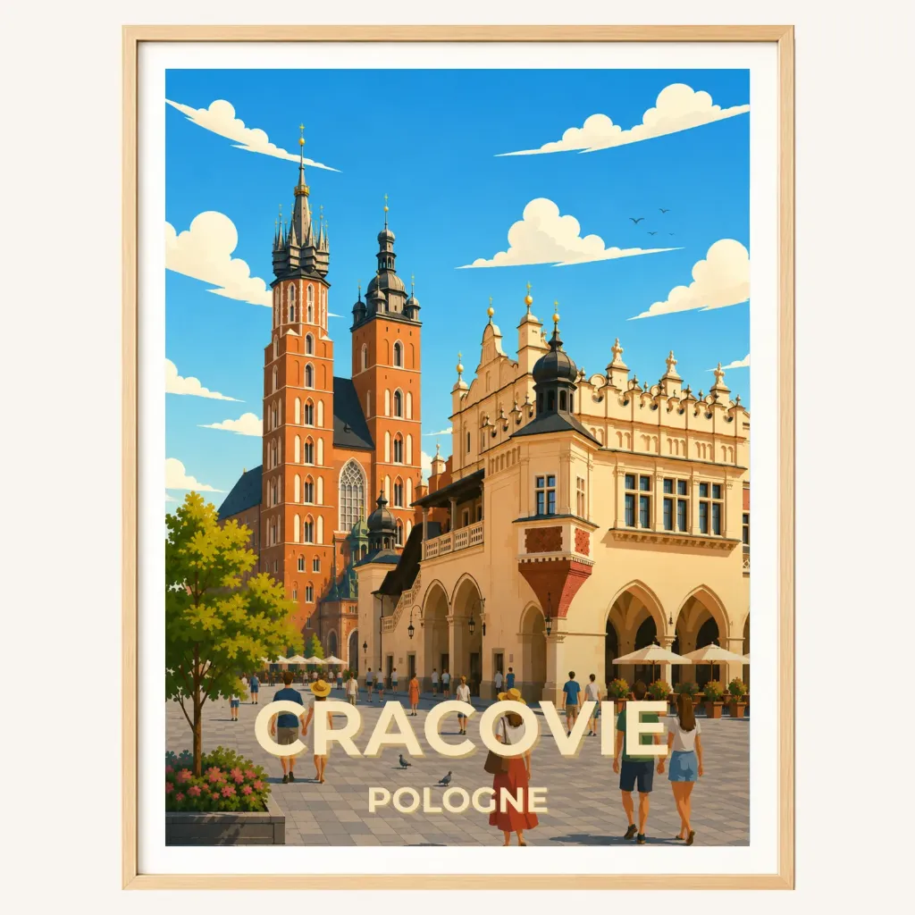 Affiche Cracovie – Rynek Główny, Pologne
