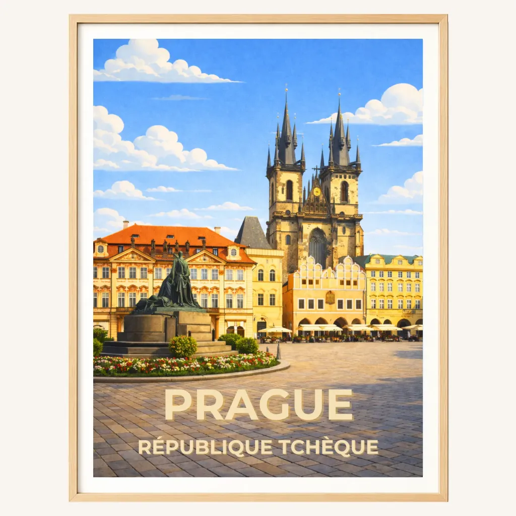 Affiche Prague – Place de la Vieille-Ville (A4)
