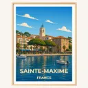 Affiche Sainte-Maxime – Port et Tour Carrée