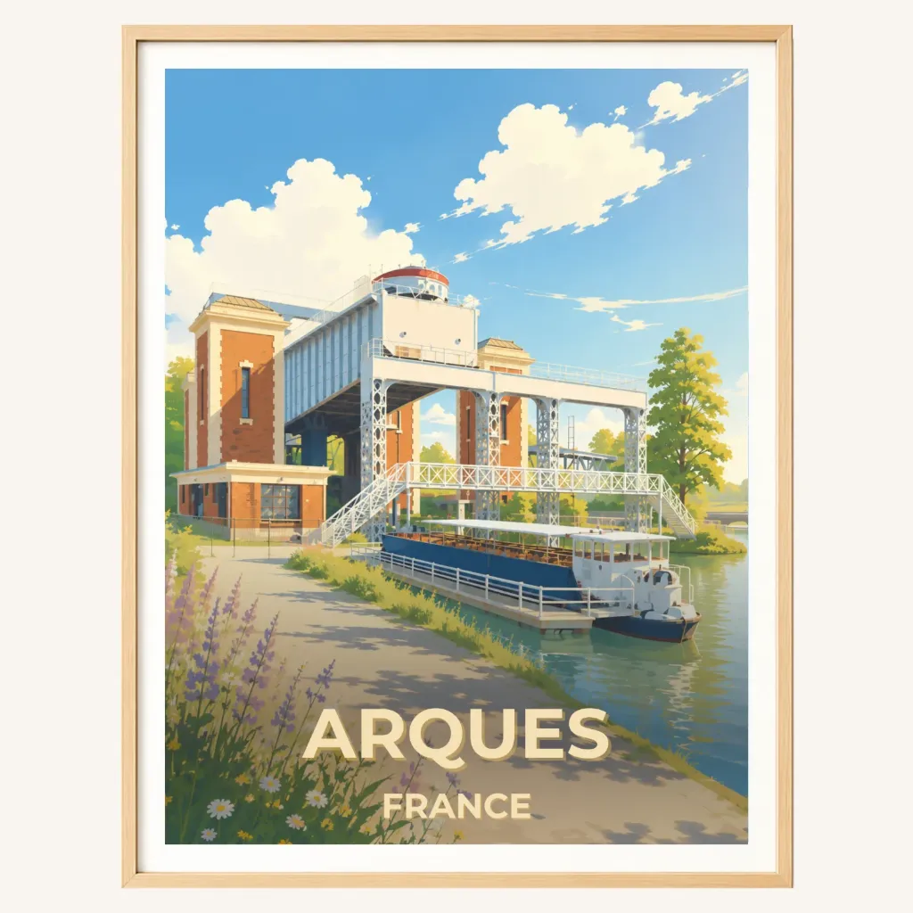 Affiche Arques – Ascenseur à bateaux des Fontinette (A4)