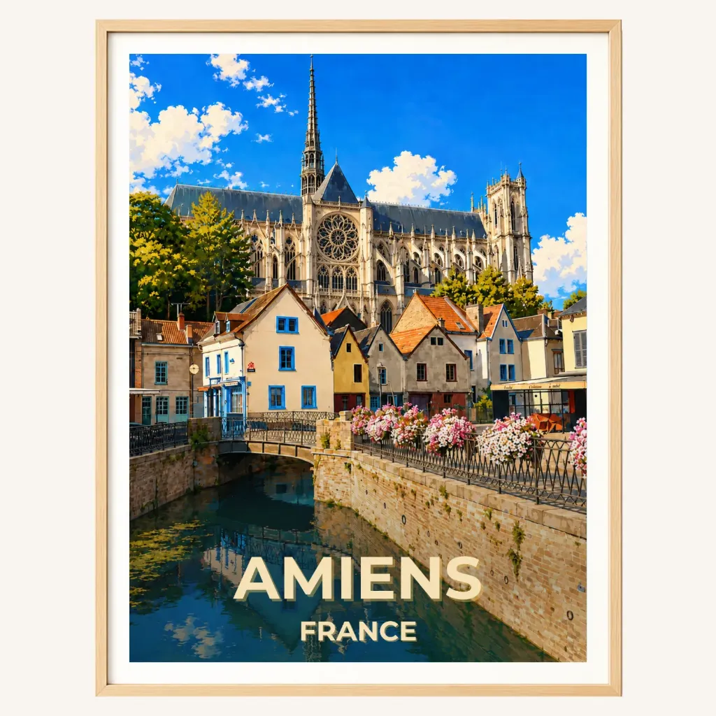 Affiche Amiens – Cathédrale Notre-Dame et quartier Saint-Leu