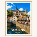 Affiche Amiens – Cathédrale Notre-Dame et quartier Saint-Leu