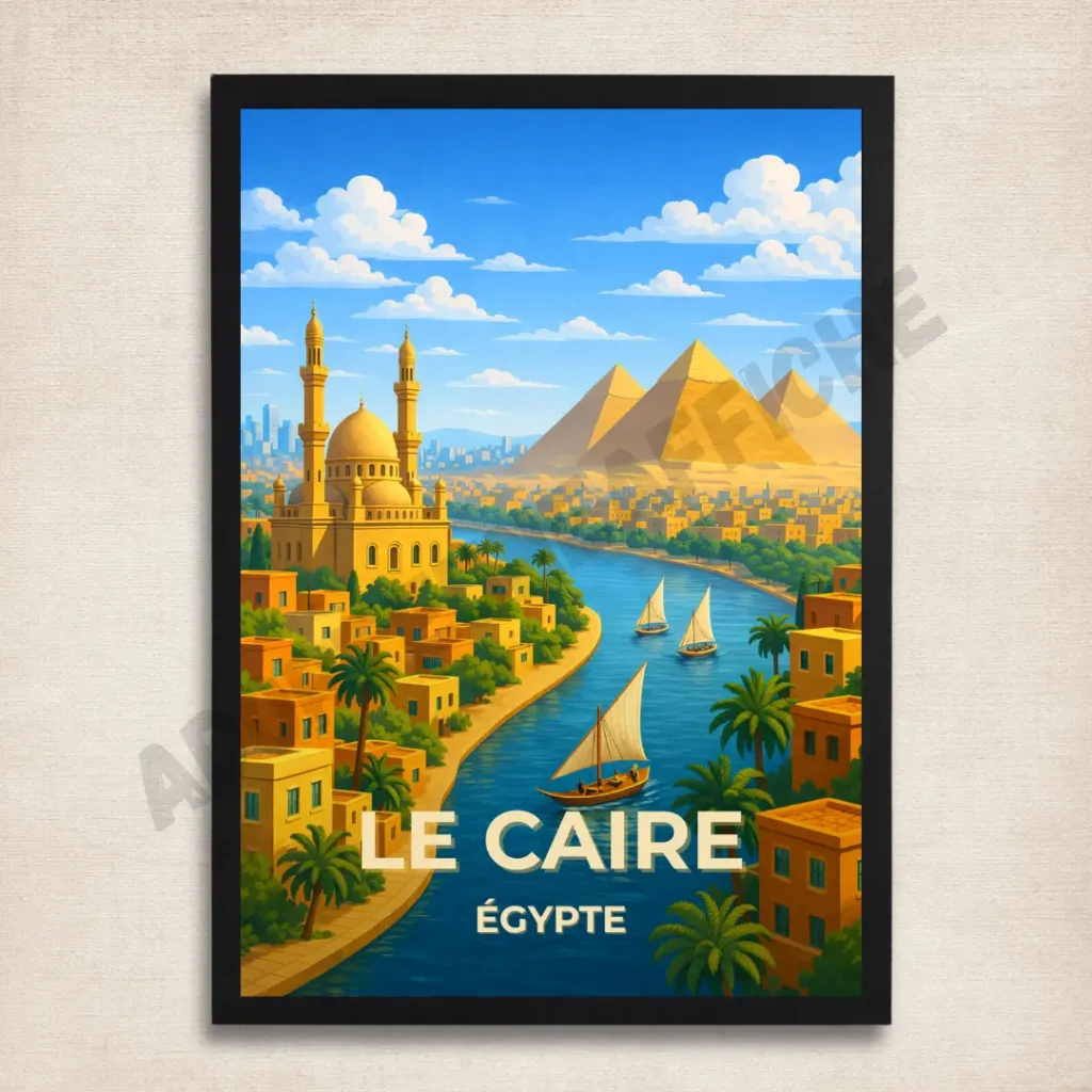 Affiche Le Caire – Égypte & Pyramides de Gizeh