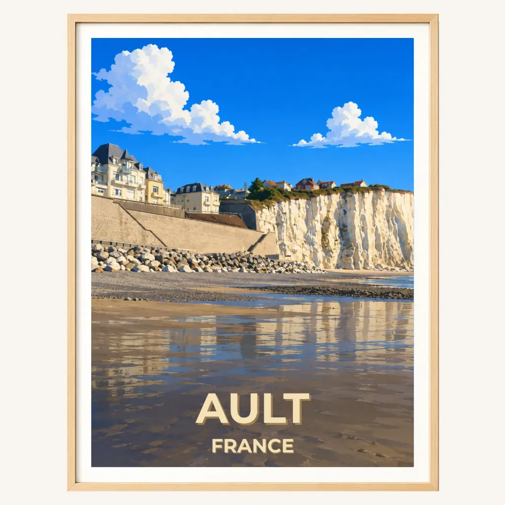 Affiche Ault – Village et falaises de la Côte Picarde