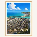 Affiche Le Tréport – Le port vu depuis les falaises
