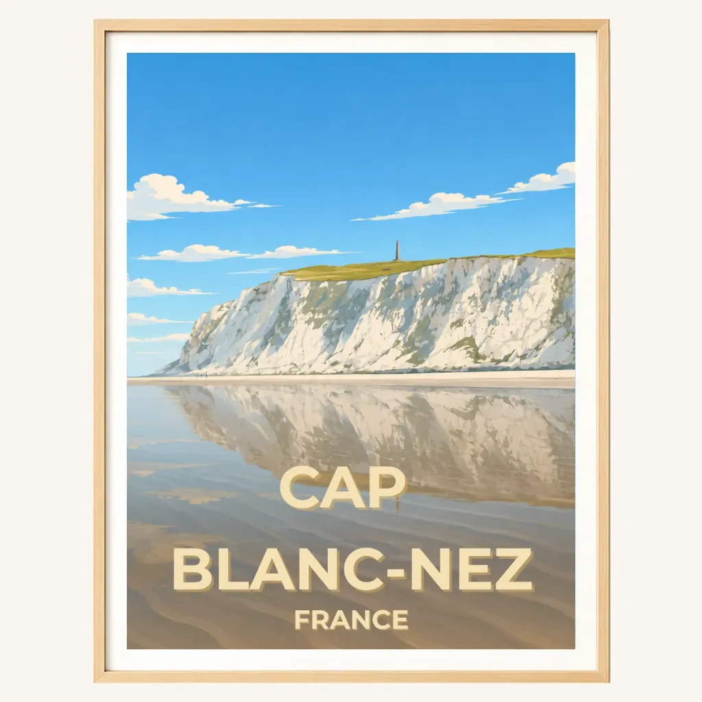 Affiche Cap Blanc-Nez – Vue depuis la plage