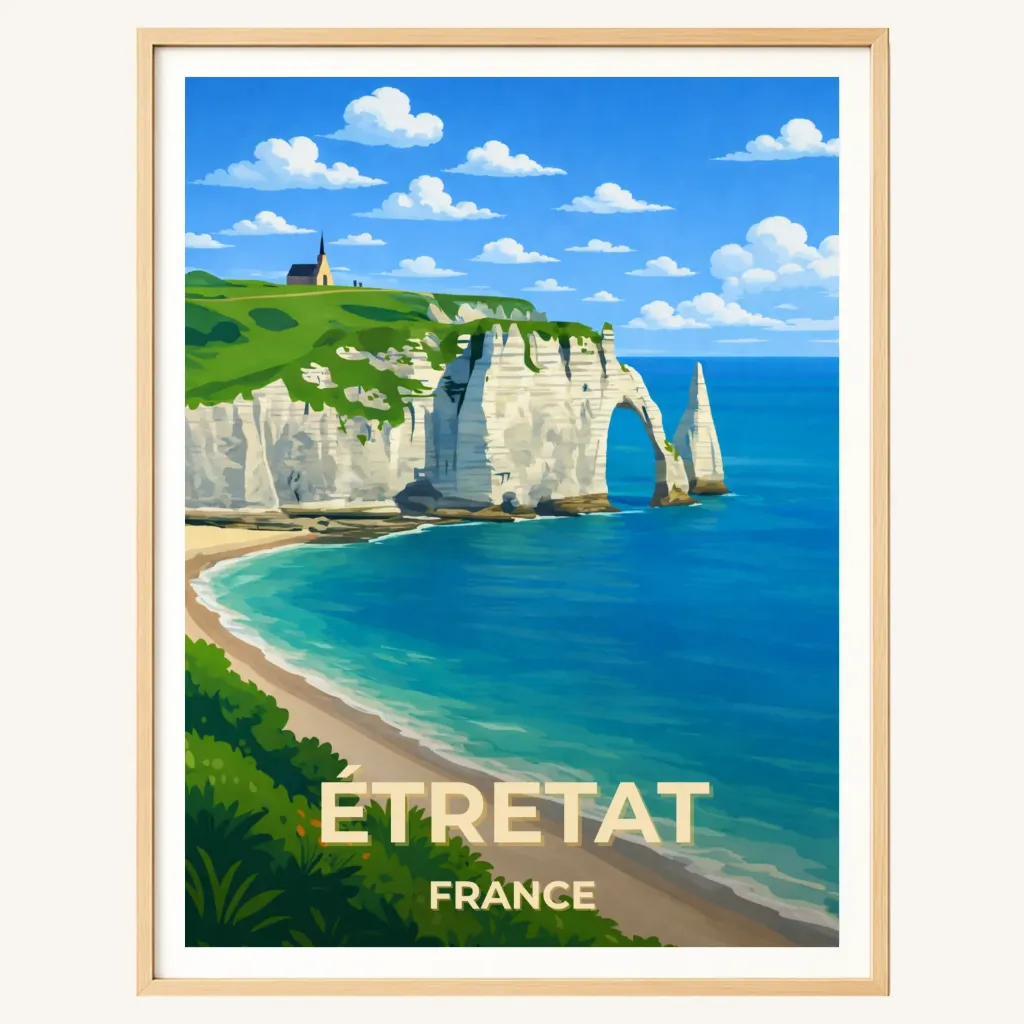 Affiche Étretat – Falaises de Normandie (A4)