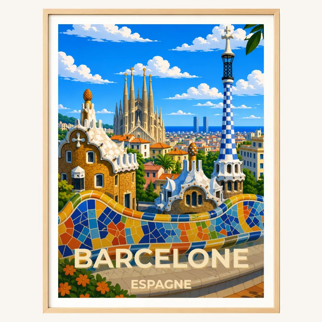 Affiche Barcelone – Parc Güell