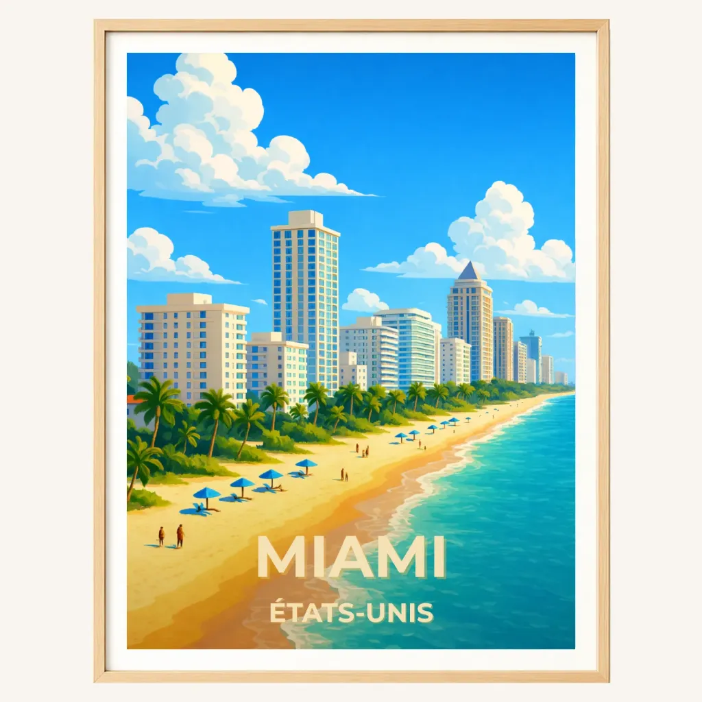 Affiche Miami – Miami Beach, Floride (A4)