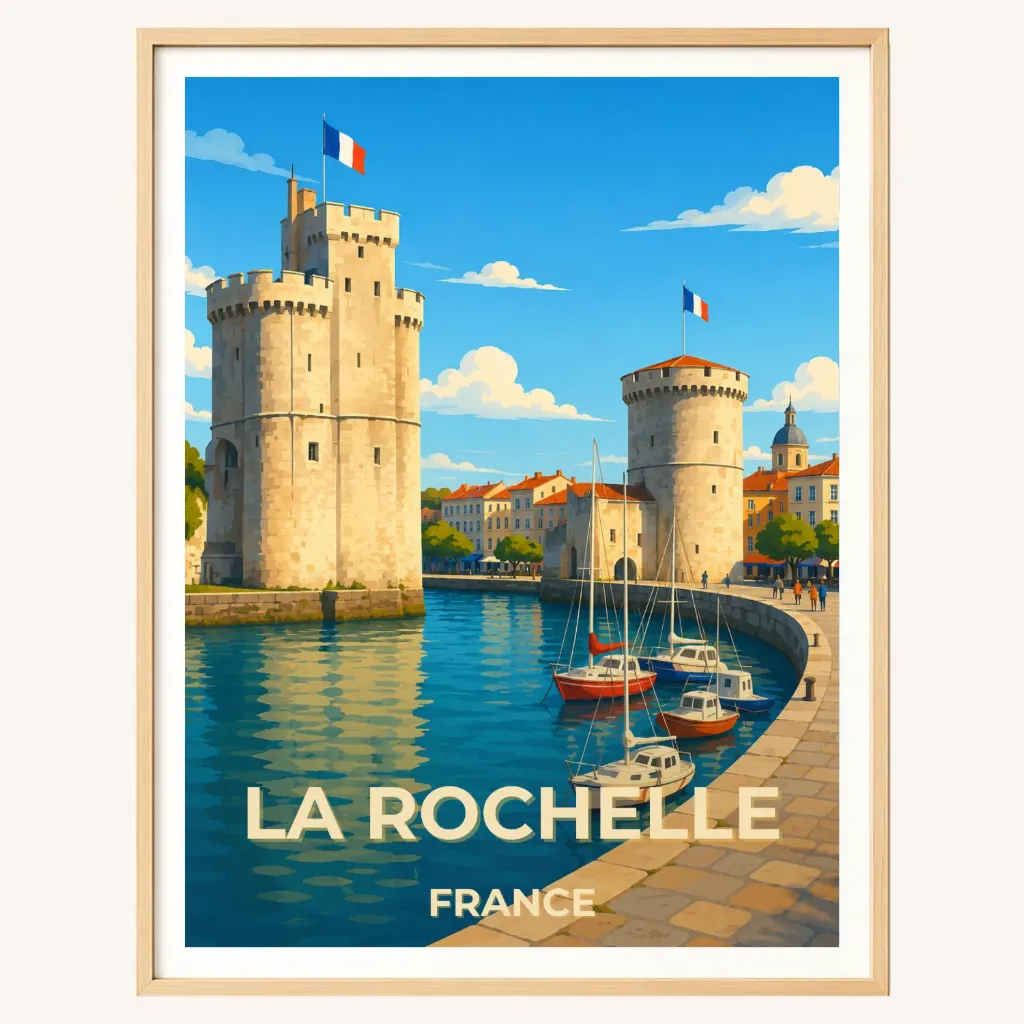 Affiche La Rochelle – Vieux-Port & Tours (A4)