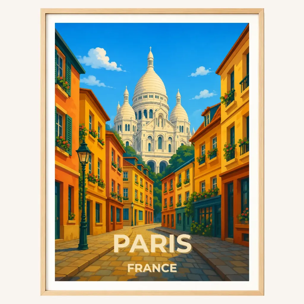 Affiche Paris Montmartre – Sacré-Cœur (A4)
