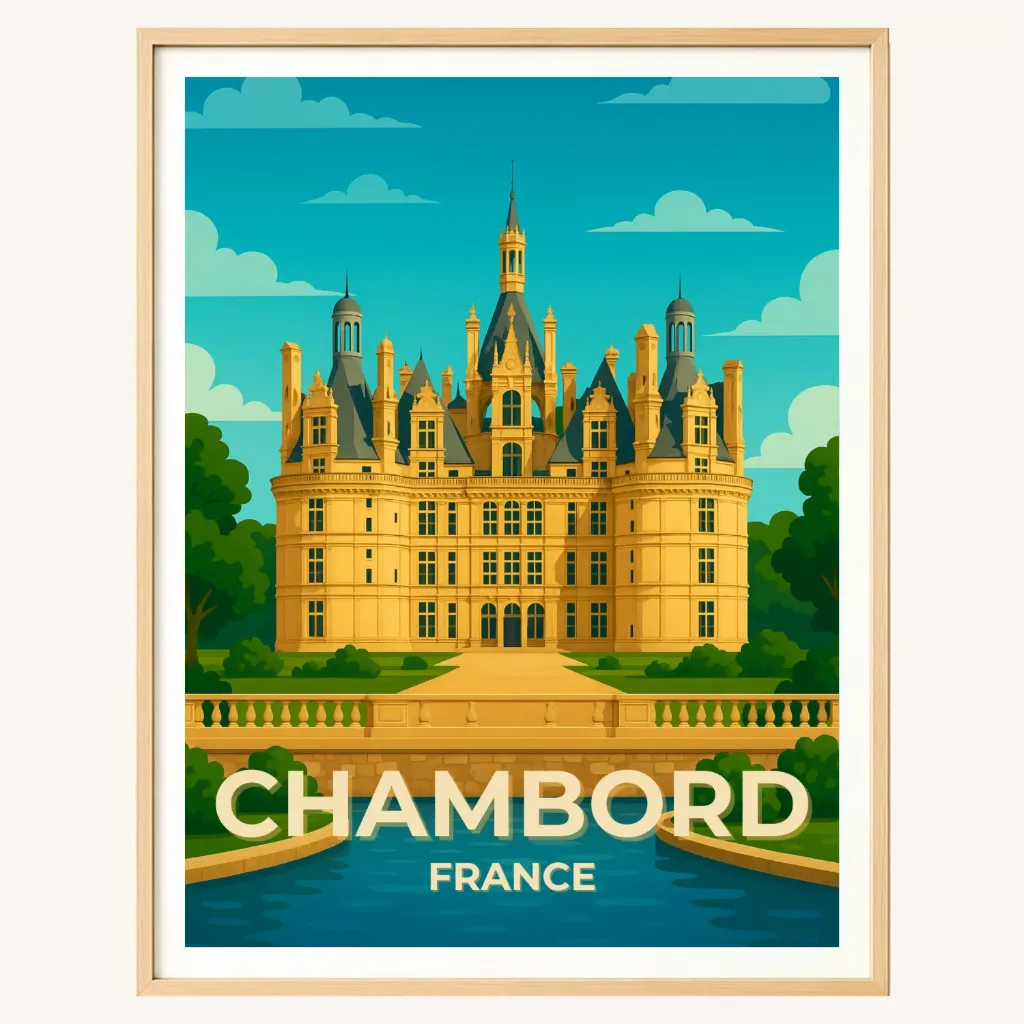 Affiche Chambord – Château et jardins (A4)