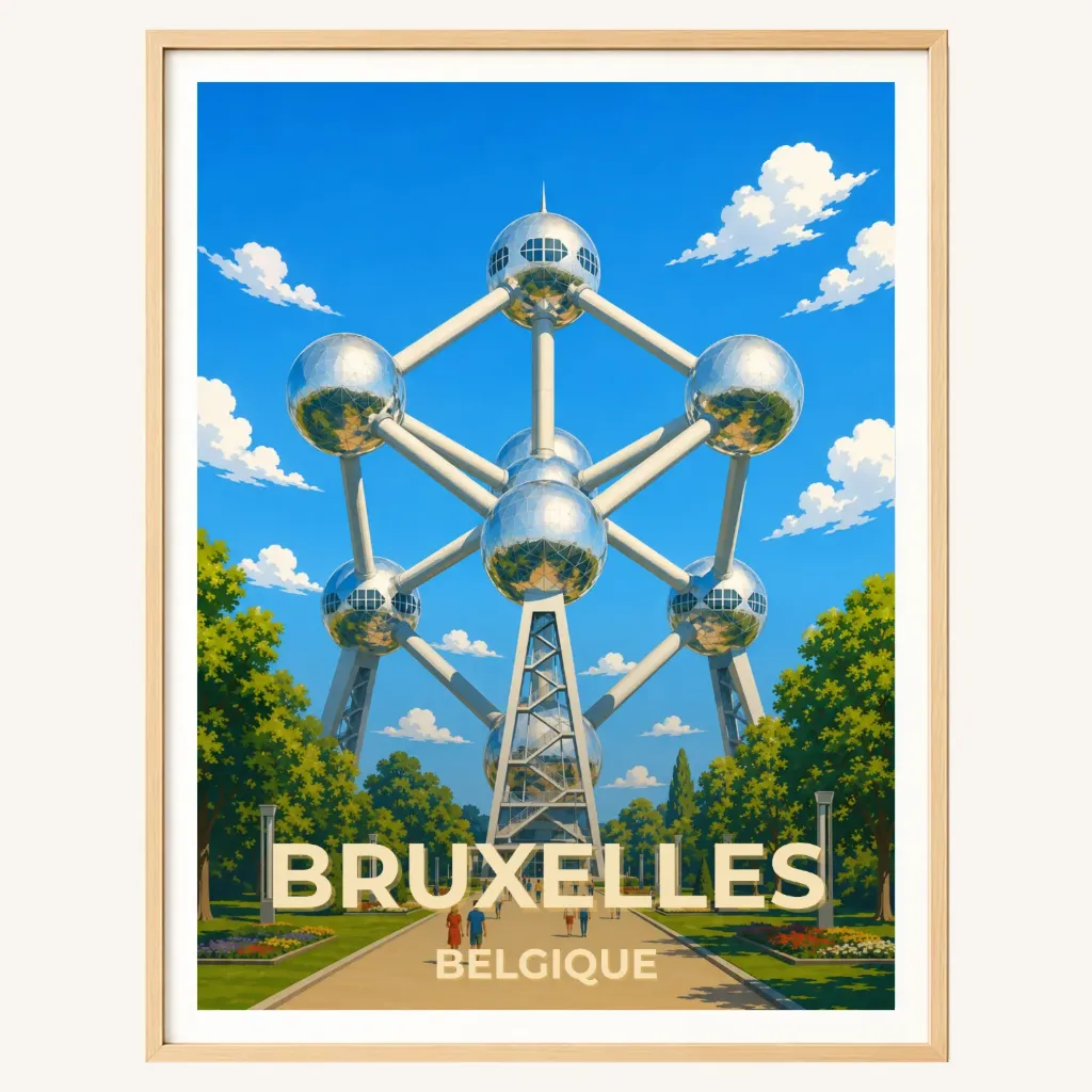 Affiche Bruxelles – Atomium, Belgique (A4)